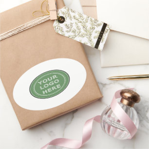 Sleek, contemporary, polished,& customizable. oval sticker