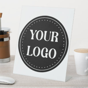 Sleek, contemporary, polished,& customizable pedestal sign