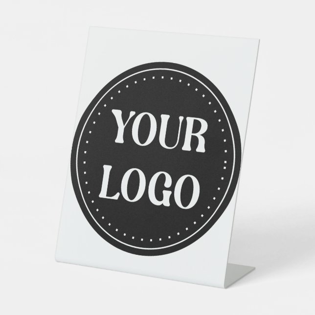 Sleek, contemporary, polished,& customizable pedestal sign (Front)