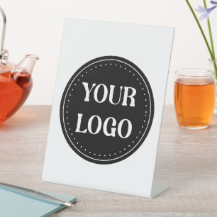 Sleek, contemporary, polished,& customizable pedestal sign