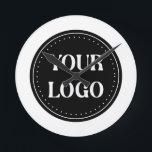 Sleek, contemporary, polished,& customizable round clock<br><div class="desc">EVERYONE CAN USE THIS DESIGN.You are free to add,  edit,  or resize the logo,  photo,  text,  and colours as you choose.Many thanks.</div>