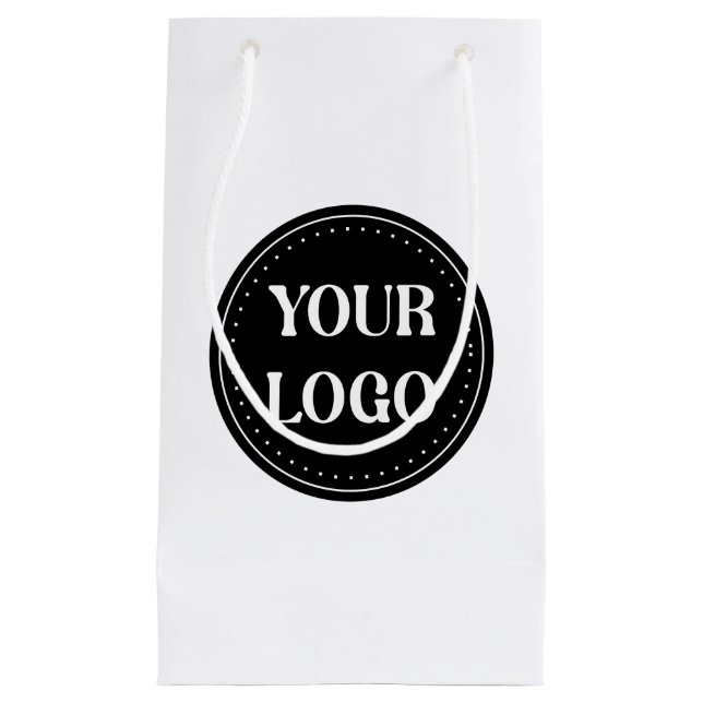 Sleek, contemporary, polished,& customizable small gift bag (Front)