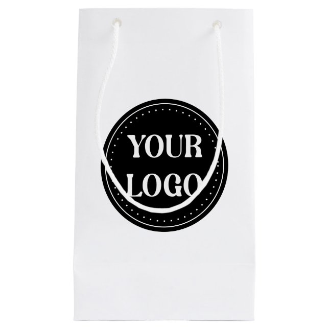 Sleek, contemporary, polished,& customizable small gift bag (Front)