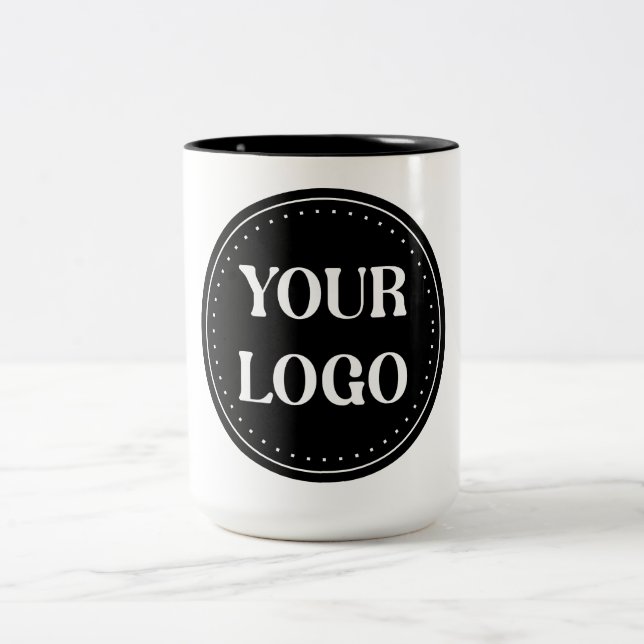 Sleek, contemporary, polished,& customizable Two-Tone coffee mug (Center)