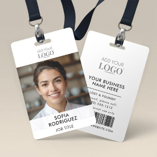 Sleek Corporate Modern Minimalist Photo Office ID Badge
