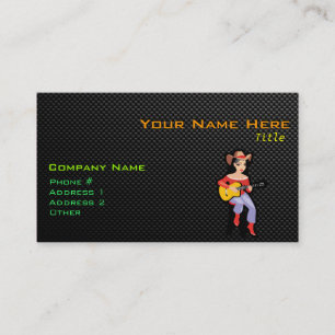 Sleek Cowgirl with Guitar Business Card