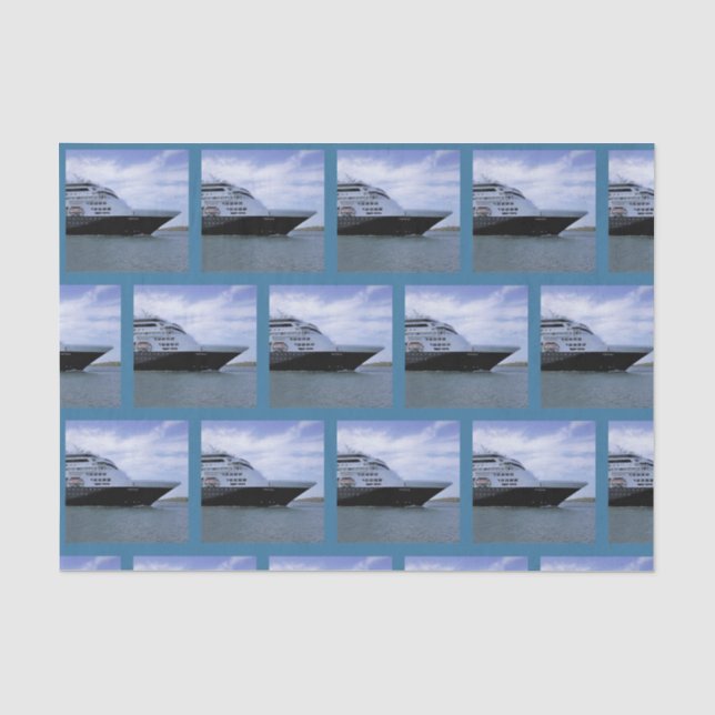 Sleek Cruise Ship Bow Tissue Paper (Front)