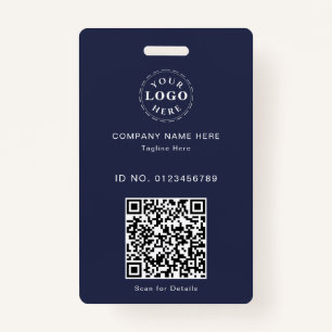 Sleek Custom ID Badge – Logo & Scannable QR