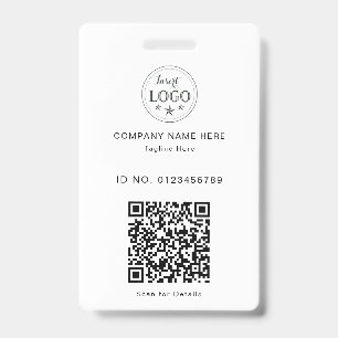 Sleek Custom ID Badge – Logo & Scannable QR