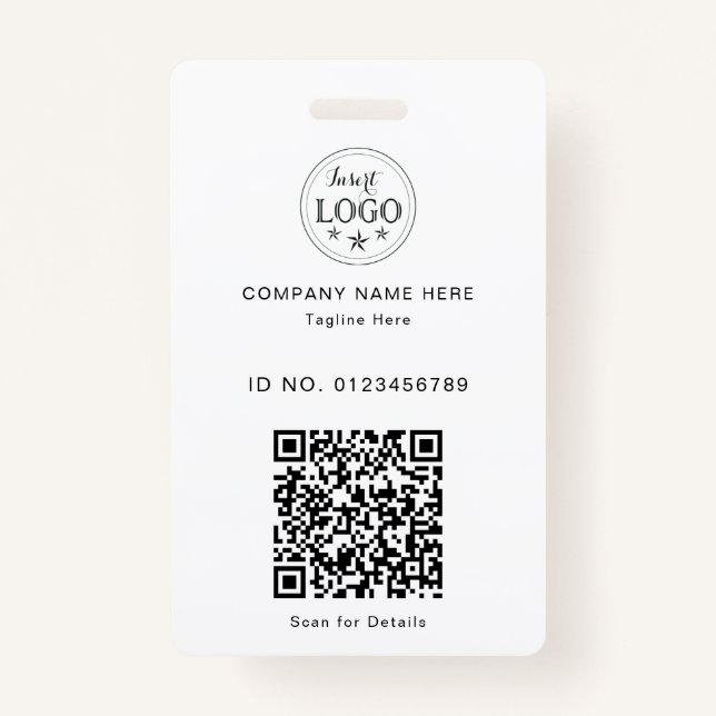 Sleek Custom ID Badge – Logo & Scannable QR (Back)