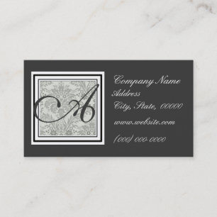 Sleek damask design monogram business card