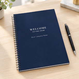 Sleek Deep Navy Business Executive Welcome Notebook