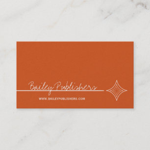 Sleek Diamond Business Card, Orange Card