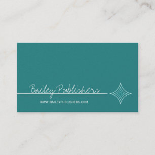 Sleek Diamond Business Card, Turquoise Card