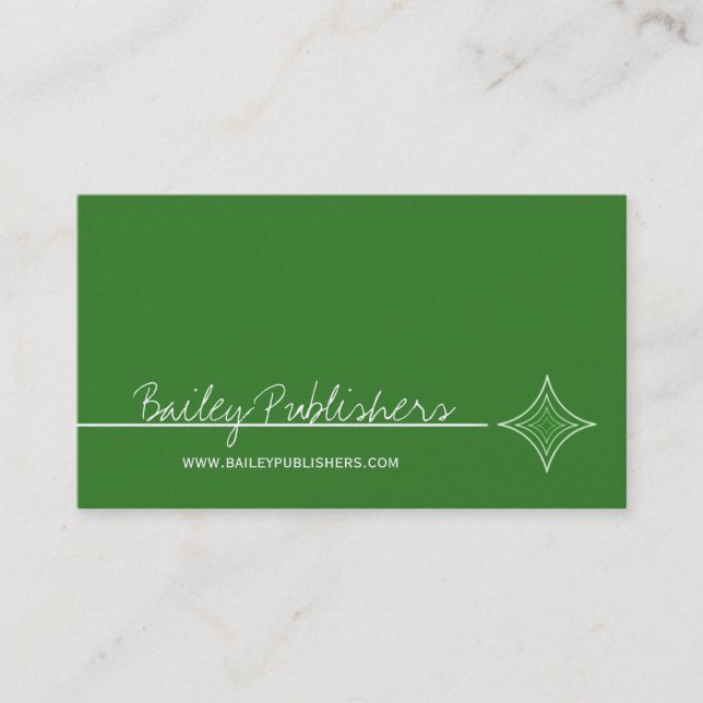 Sleek Diamond Carte de visite, Kelly Green (Devant)