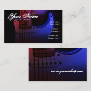Sleek Electric Guitar Musician Business card