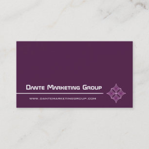 Sleek Embellished Diamond Business Card, Eggplant Card