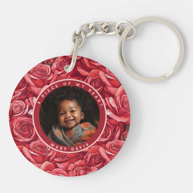 Sleek Fathers Day Ideas Rose Keychain (Back)