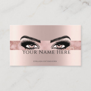 Sleek Faux foil eyelash extensions Rosegold Appointment Card