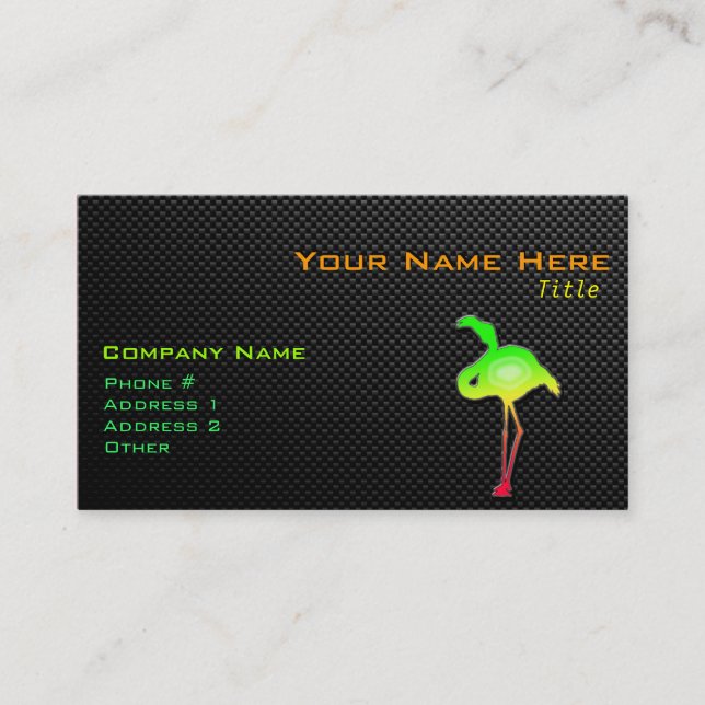 Sleek Flamingo Business Card (Front)