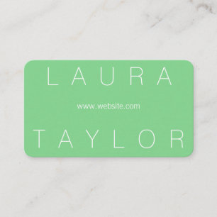 Sleek Font and Sophisticated Mint Green Business Card