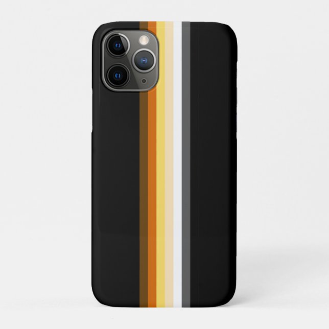 Sleek Gay Bear Pride Flag Ribbon on Black Case-Mate iPhone Case (Back)