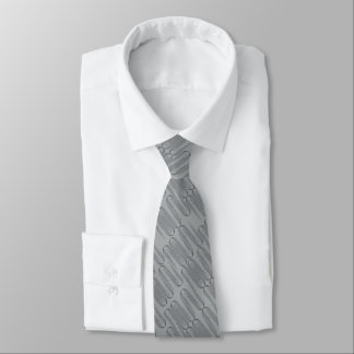 Sleek Geometric Grey Tie