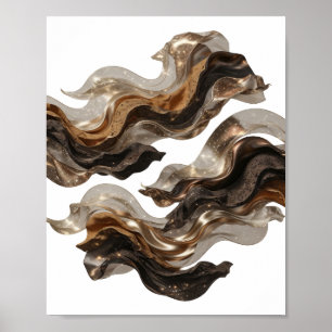 Sleek Gold ABSTRACT ART Artistic Motif Poster