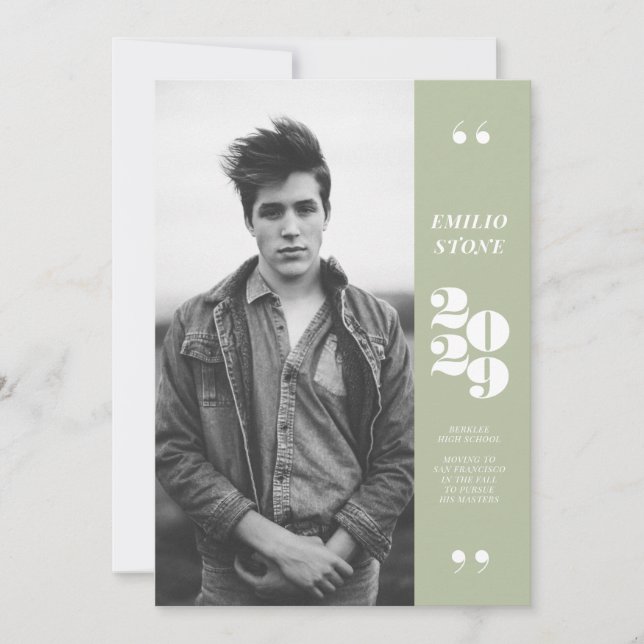 Sleek Grad Graduation Invitation (Front)