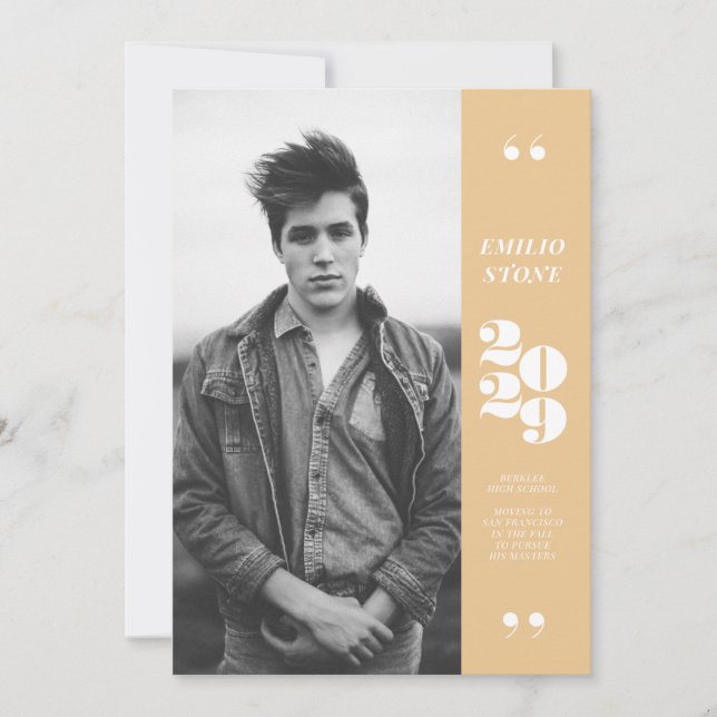 Sleek Grad Graduation Invitation (Front)