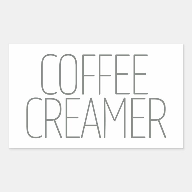 Sleek Grey Coffee Creamer Sticker (Front)