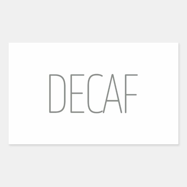 Sleek Grey Decaf Coffee Sticker (Front)