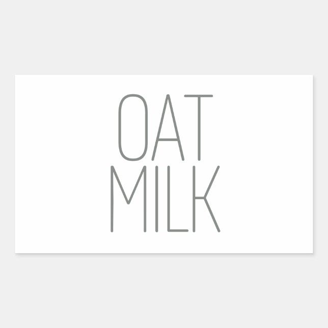 Sleek Grey Oat Milk Sticker (Front)