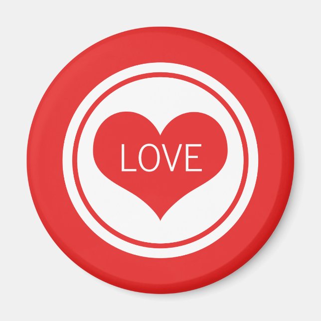 Sleek Heart Magnet, Red Magnet (Front)