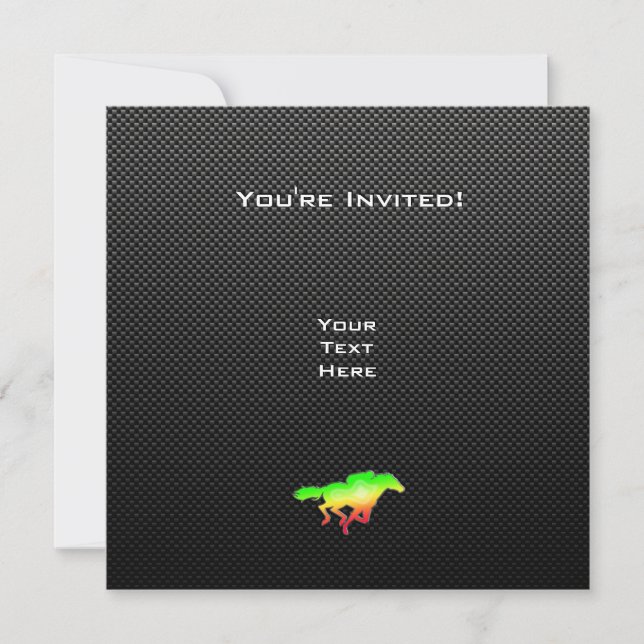 Sleek Horse Racing Invitation (Front)