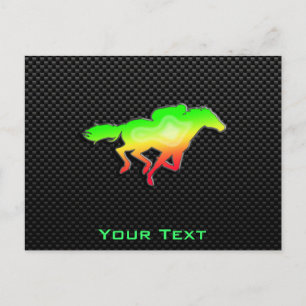 Sleek Horse Racing Postcard