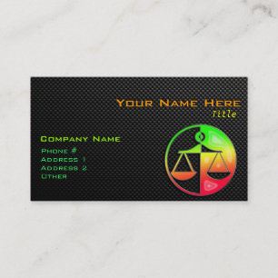 Sleek Justice Scales Business Card