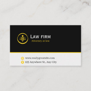 Sleek Law & Justice Business Card Attorney