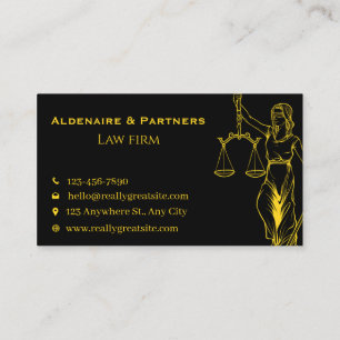 Sleek Law & Justice Business Card Attorney