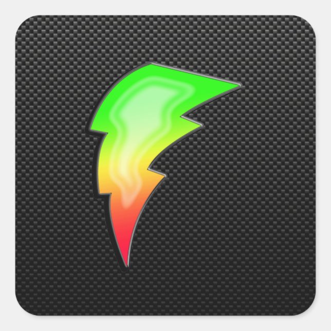 Sleek Lightning Bolt Square Sticker (Front)