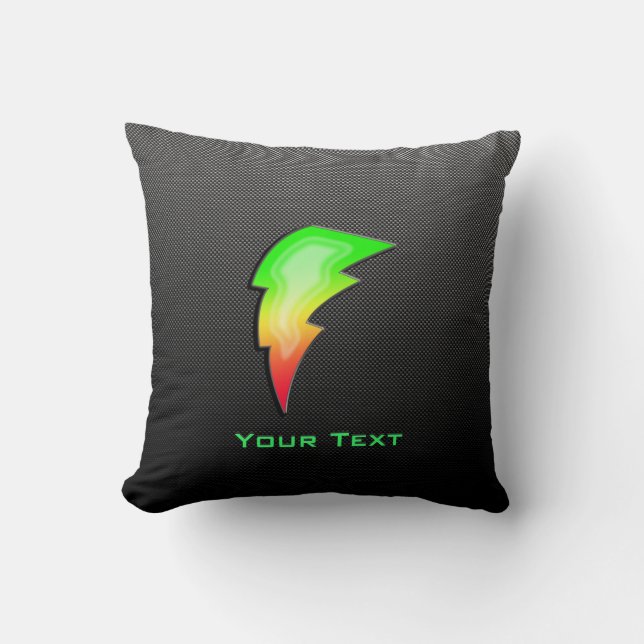 Sleek Lightning Bolt Throw Pillow (Front)