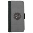 Sleek Linen Custom Monogram Iphone 6 Wallet Case