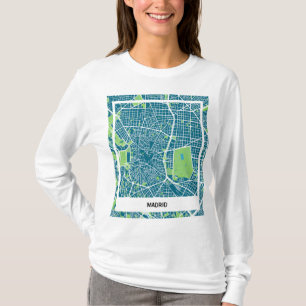 Sleek map of Madrid - Azul-verde T-Shirt