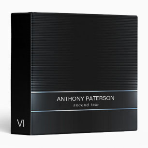 Sleek Metallic Black & Blue Binder