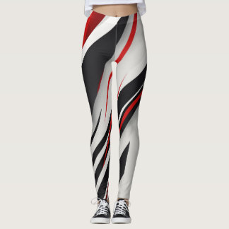 "Sleek Minimalist Communication Logo - Black, Whit Leggings