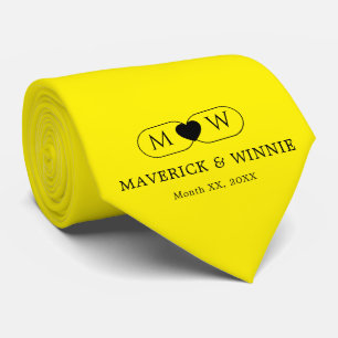 Sleek Minimalist Modern Wedding Bright Yellow Tie