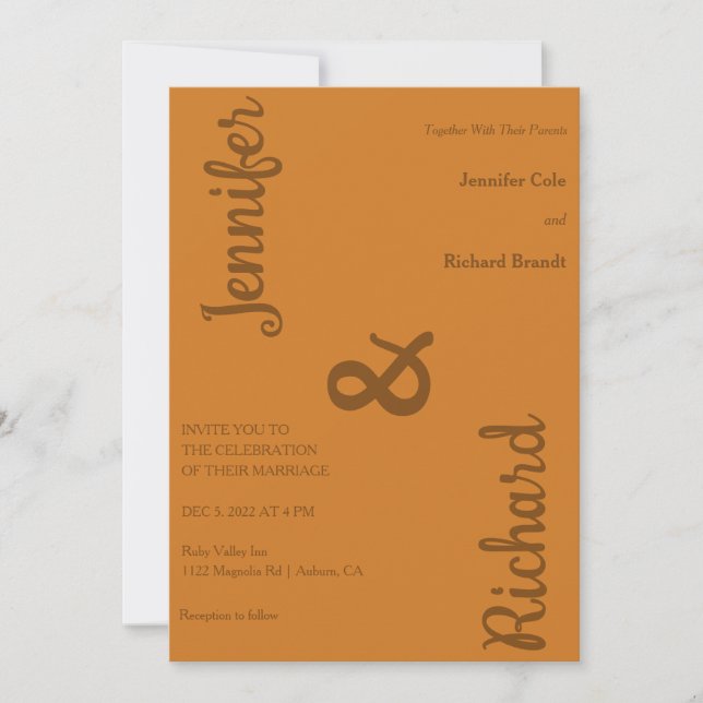Sleek Minimalist Wedding Invitation (Front)