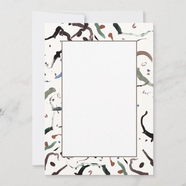 Sleek Modern Abstract Flat Invitations (Front)