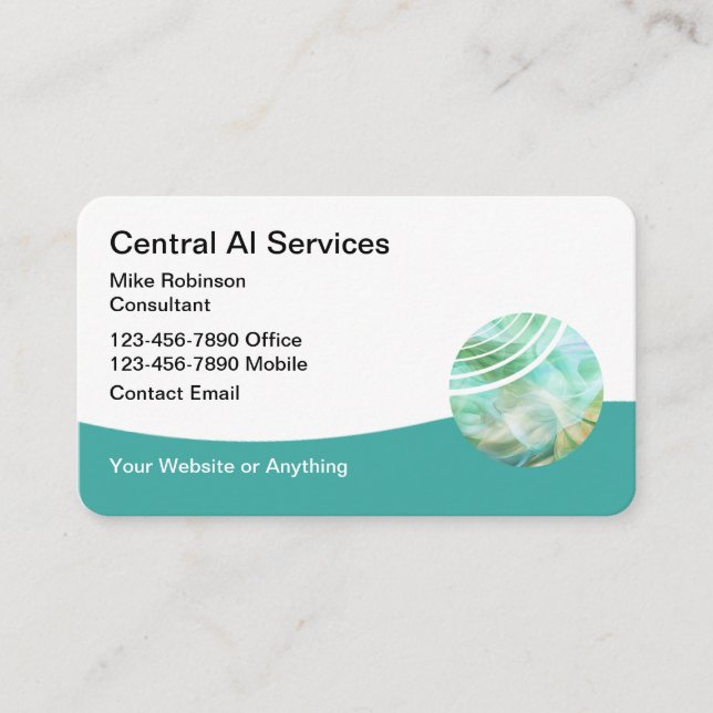 Sleek Modern AI Services Business Cards (Front)