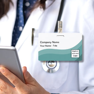 Sleek Modern Company Logo Staff Name Badges 